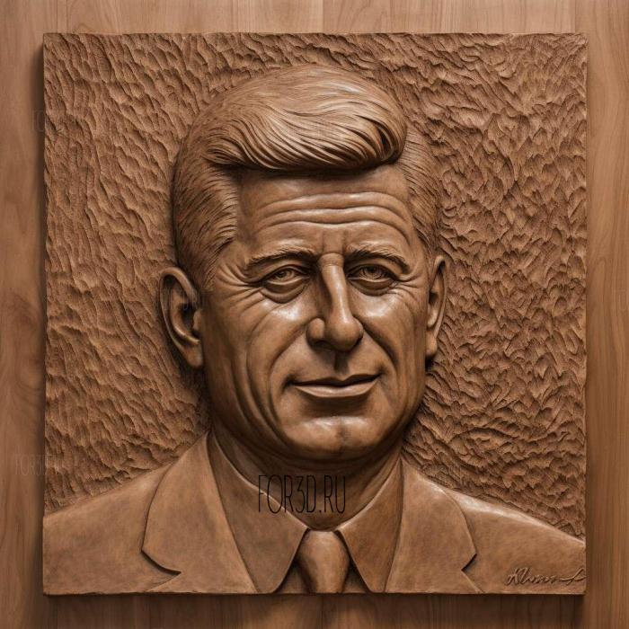 John FKennedy 4 stl model for CNC